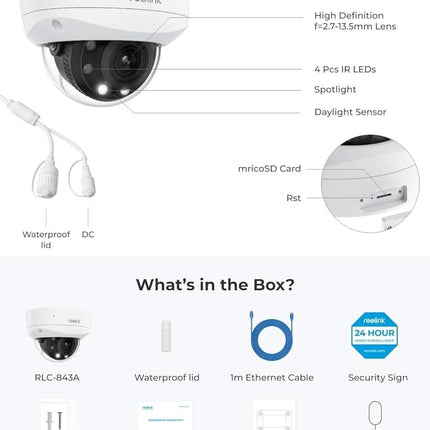 Reolink Reolink P437, Smart 4K PoE Camera with 5X Optical Zoom