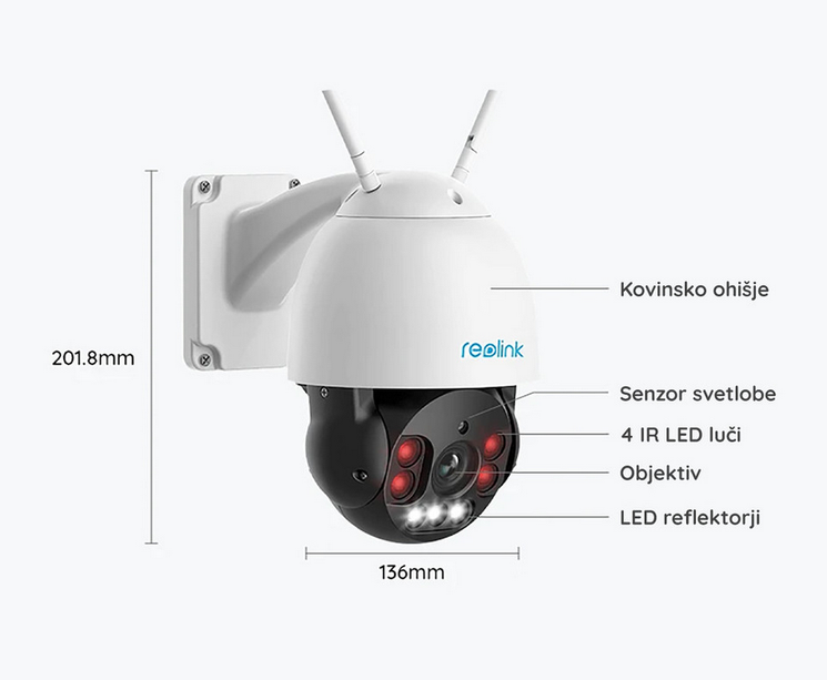 Reolink Reolink RLC-523WA Slimme 5MP PTZ WiFi camera Spotlight