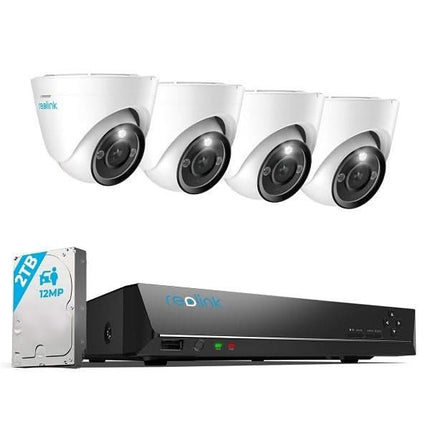 Reolink Reolink RLK8-1200D4-A-4MM, 12MP PoE security system with 24/7 full color images