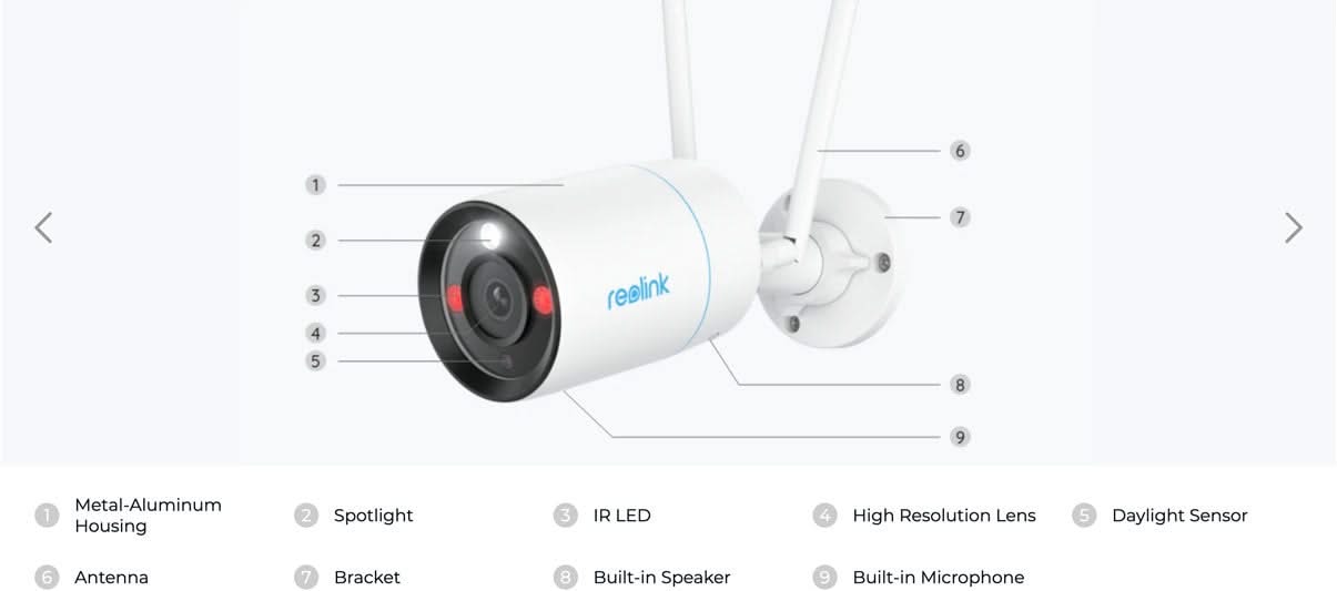 Reolink Reolink W330, 8MP Bullet camera Dual-Band WiFi6 avec vision nocturne couleur