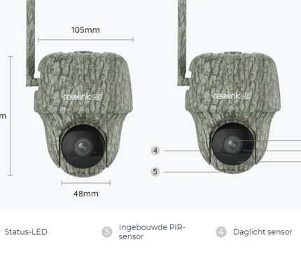 Reolink Reolink Wildlife 4K camera G450 + Zonnepaneel 4G LTE