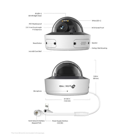 TP-Link VIGI InSight S245 - 4MP 4mm Vollfarb-Dome-Kamera IK10